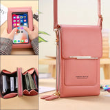 New design leather crossbody bags mobile cell phone bag wallet purse pouch with touch ladies small shoulder bag for girl woman