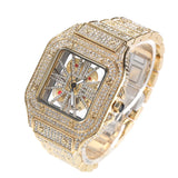 Hollow Out Square Iced Out Hip Hop Diamond Luxury Mens Style Watches Online Shopping Watch Quartz Watches For Men