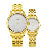 SINOBI Lover Quartz Watches Golden Wristwatches Waterproof Custom Design Couple Watch S9833G/L golden hour watch for men women