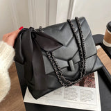 NEW Trend High End INS PU Leather Chains Shoulder Bag Large Capacity Women's Handbags