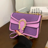 Famous Young Ladies Shoulder Purses Luxury Designer Chain Women Handbags Design Crocodile Pattern bags For Female