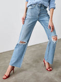 Trendyol Jeans Y2K Ripped Pants Detailed High Bel Wide Leg Jeans Women Clothing Fashion 2022 TWOAW21JE0539