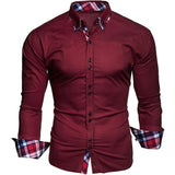 Men&#39;s business shirt long-sleeved slim-fit formal casual shirt Camisa Masculina size S-3XL