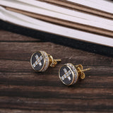 KRKC Fashion Fine Cross 18k Gold Plated 925 Sterling Silver Jewelry Stud Earrings