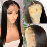 Brazilian Human Hair Lace Front Wig with Baby Hair Silky Straight 5x5 Closure Wig