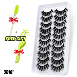 Lashes 5/10 Pairs 3D Faux Mink Lashes Fluffy Soft Wispy Volume Natural long False Eyelashes Eye Lashes Reusable Eyelashs Makeup