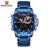 NAVIFORCE Sport Men Watches Fashion Nice Digital Quartz Wrist Watch Steel Waterproof Dual Display Date Clock Relogio Masculino