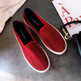 2022 Women&#39;s Loafers flat Shoes Zapatos De Mujer Autumn  Round  Ballerine Femme Tenis Feminino Casual Black Ladies weaving