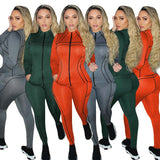 Women's Patchwork Striped Color GYM Workout Sports wear,  Spring Two Piece Tracksuit Legging Sets Yoga Street Wear