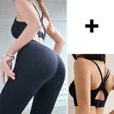 Solid Yoga Set Sports Wear for Women Gym Fitness Clothing Booty Yoga Leggings + Sport Bra Sport Suit Plus Size Sportswear