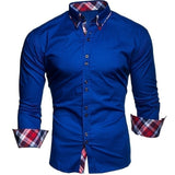 Men&#39;s business shirt long-sleeved slim-fit formal casual shirt Camisa Masculina size S-3XL