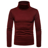 Men's Sweaters Winter Autumn Turtleneck Long Sleeve Plain Stretch Kintted Pullovers Basic Tops Slim Fit Fashion Mens Sweater