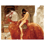 Decorative painting by number Lady Godiva riding pictures digital oil painting adult digital oil painting kit 40 * 50 no frame