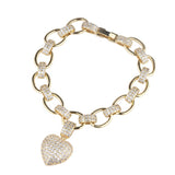 Hot Selling Bright Zircon Bracelet Love Zircon Diamond Inlaid Hand Trend Hip Hop Bracelet Hand Jewelry