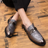 Luxury Shoes Coiffeur Party Shoes Men Formal Slip Dress Glitter Designer Shoes Men Classic Gold Italian Dress Chaussure Homme