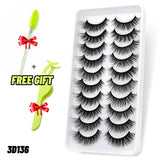 Lashes 5/10 Pairs 3D Faux Mink Lashes Fluffy Soft Wispy Volume Natural long False Eyelashes Eye Lashes Reusable Eyelashs Makeup