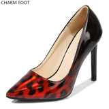 nice ladies closed toe Leopard Print stiletto luxury high heels shoes