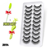 Lashes 5/10 Pairs 3D Faux Mink Lashes Fluffy Soft Wispy Volume Natural long False Eyelashes Eye Lashes Reusable Eyelashs Makeup