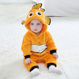 Fish Onesie Cosplay Costume Baby Lovely Kigurumis Jumpsuit  Yellow Fish Suit  Winter Warm Pajamas Child Funny Halloween Gift