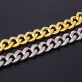 1PC  12mm  Link Chain  Bracelet Iced Out Cuban  Hiphop Chains Cadena Men Hip Hop Jewelry