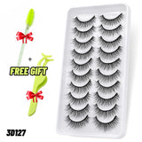 Lashes 5/10 Pairs 3D Faux Mink Lashes Fluffy Soft Wispy Volume Natural long False Eyelashes Eye Lashes Reusable Eyelashs Makeup