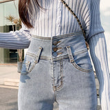 Pencil Jeans Women Vintage High Waist Skinny Denim Pants Jeans Stretch Jeans Boyfriend Mom Jeans Black Grey