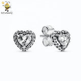 New Model 925 Sterling Silver Jewelry Set Heart Necklace Ring Stud Earrings Love Gift For Her