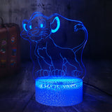 Cartoon Illusion Lamp Boy Room Decoration The King Lion Cute Simba  Crack Base 7 Colors Change USB Touch 3D LED Lamp Night Light