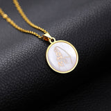 Religious Catholic church Amulet Necklace Stainless Steel Virgin Mary Pendant Necklace with women gold/Steel color jewelry