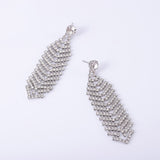 Women Luxury Zircon Crystal Beaded Statement Earring Party Exaggerated Long Drop Earrings