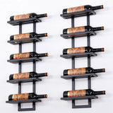 Modern Iron Wall-mounted Wine Holder Simple Hanging Wine Rack Holder Iron Art Wine Support Cabinet Flat/Tilted Types 2-6 Bottles