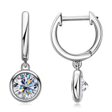 Trendy 1Ct Vvs Round Moissanite Diamond 925 Sterling Silver Jewelry Earrings Women