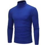 turtleneck for men Solid colour slim elastic thin pullover men Spring Autumn turtleneck men knitting brand long sleeve T-shirt