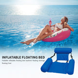 Water Hammock Recliner Swimming Pool Inflatable Mat Floating Bed Chair Foldable Summer Swimming Air Mattress Sleeping Cushion