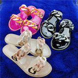 Summer New Arrival Designer Womens Sandals Diamond Slippers Flat Slides Casual Crystal Jelly Sandals Ladies