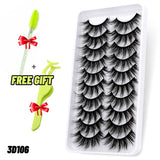 Lashes 5/10 Pairs 3D Faux Mink Lashes Fluffy Soft Wispy Volume Natural long False Eyelashes Eye Lashes Reusable Eyelashs Makeup