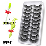 Lashes 5/10 Pairs 3D Faux Mink Lashes Fluffy Soft Wispy Volume Natural long False Eyelashes Eye Lashes Reusable Eyelashs Makeup