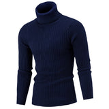 Autumn and Winter Men&#39;s Warm Sweater Long Sleeve Turtleneck Sweater Retro Knitted Sweater Pullover Sweater