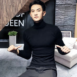 2022 Winter New Men&#39;s Turtleneck Sweaters Black Sexy Brand Knitted Pullovers Men Solid Color Casual Male Sweater Autumn Knitwear