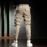 High Street Fashion Designer Joggers Jeans Men Khaki Casual Multi Pockets Cargo Pants Hombre Loose Fit Hip Hop Harem Trousers