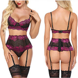 Plus Size Bra & Brief Set For Women Push Up And Panty With Embroidery Sexy Embroidered Lingerie