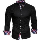 Men&#39;s business shirt long-sleeved slim-fit formal casual shirt Camisa Masculina size S-3XL