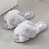 bedroom slippers plush women's slippers fluffy winter warm indoor slippers