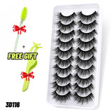 Lashes 5/10 Pairs 3D Faux Mink Lashes Fluffy Soft Wispy Volume Natural long False Eyelashes Eye Lashes Reusable Eyelashs Makeup