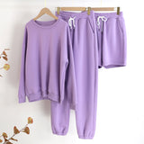 2 Piece Set Pullovers Oversize Tracksuit Women Sweatshirt Suit Sports Lounge Wear Outfits Pink Casual Solid Sweatpants Spring