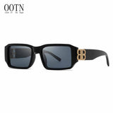 OOTN Black Shades Retro Eyewear UV400, Fashion Square Punk Sun Glasses Vintage Luxury Brand Women's Rectangle Sunglasses