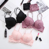 Lingerie Pink Sujetador Transparente Panties And Bra Set Underwear Set Women Japanese Fashion Conjunto