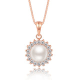 Rose Gold Necklace Nature Pearl Pendant 925 Sterling Silver Gold Plated Custom Pendant Necklace