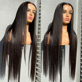 Brazilian Human Hair Lace Front Wig with Baby Hair Silky Straight 5x5 Closure Wig