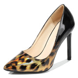 nice ladies closed toe Leopard Print stiletto luxury high heels shoes